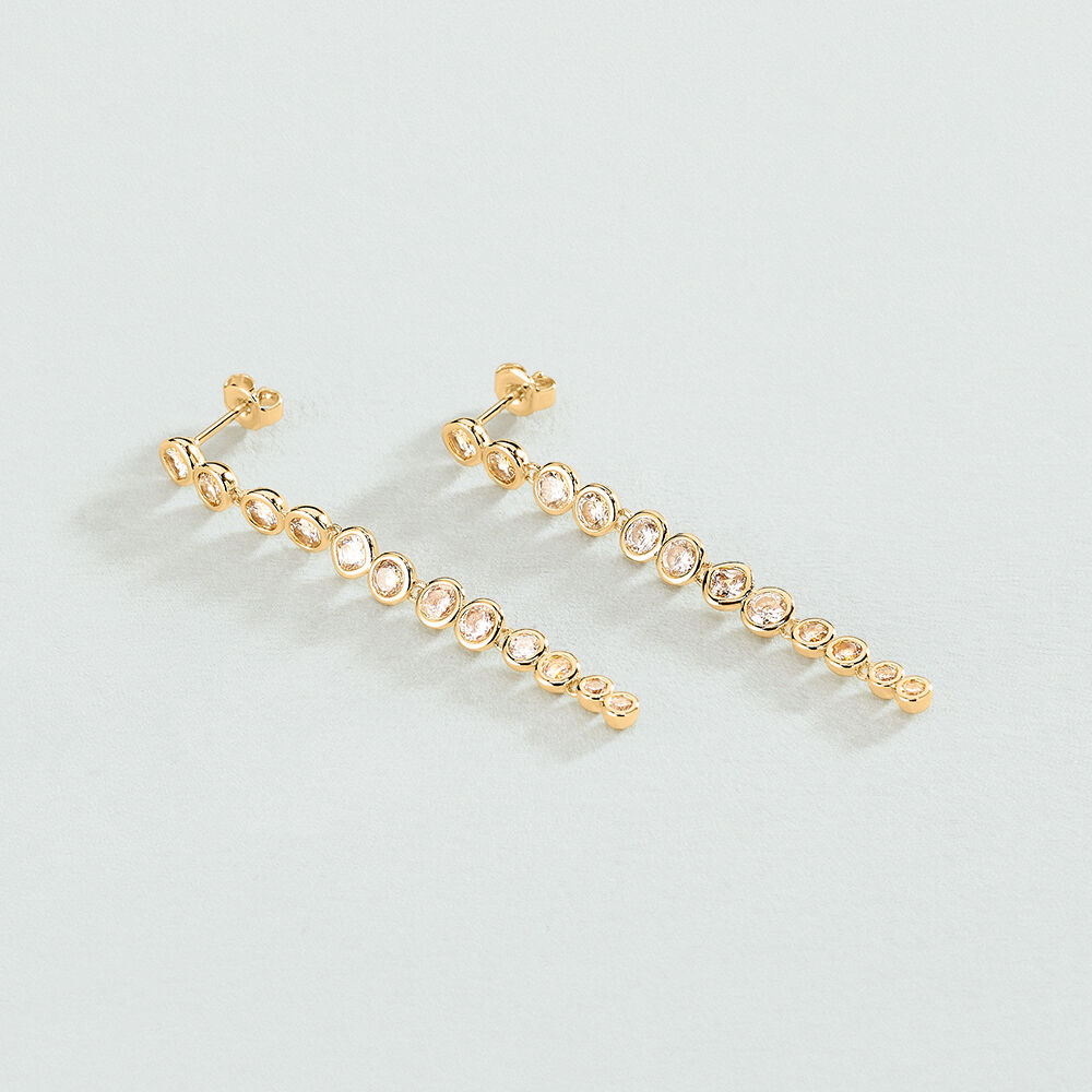 Long earrings ADAMAS - Crystal / Golden - Earrings  | Agatha