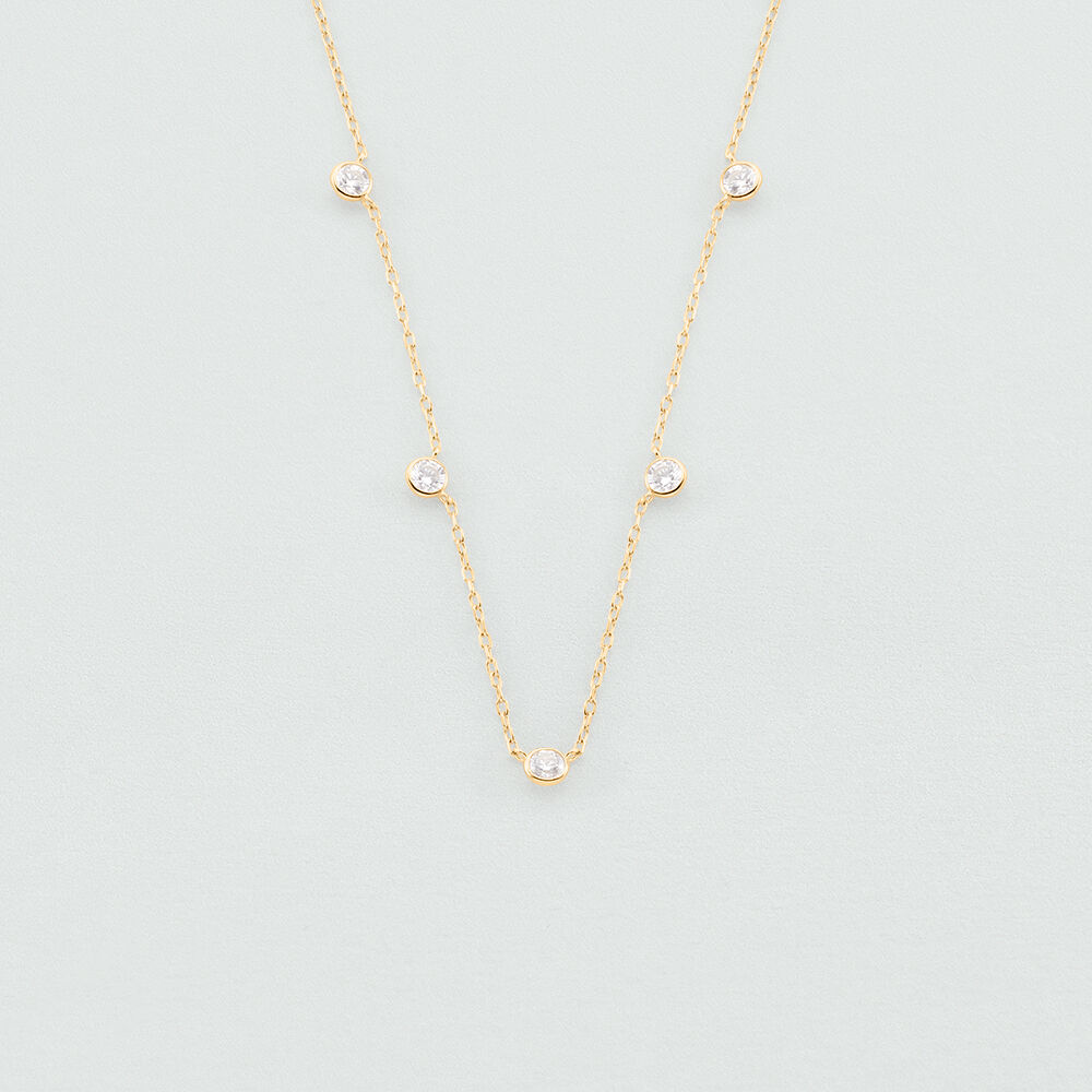 Choker necklace BRILLANT - Crystal / Golden - Choker necklace  | Agatha