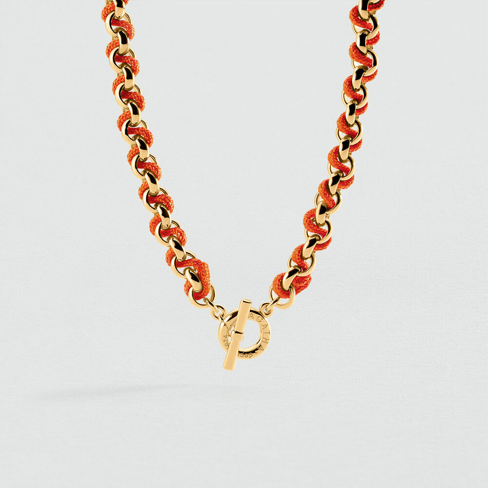 Choker necklace GAMBETTA - Orange / Gold - Choker necklace  | Agatha
