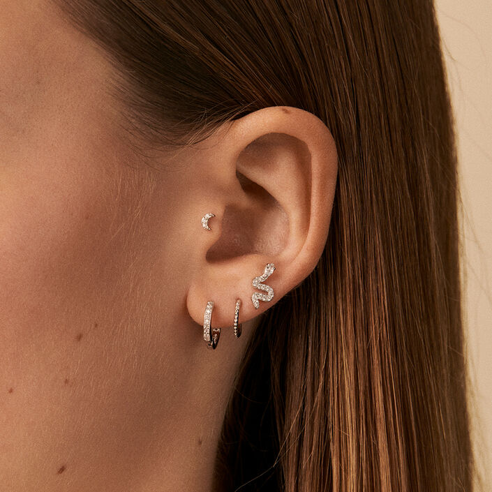 Piercing stud SNAKY - Crystal / Silver - All jewellery  | Agatha