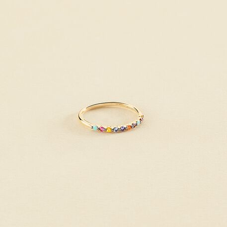 Thin ring BELOVED - Multicolor / Gold - All jewellery  | Agatha