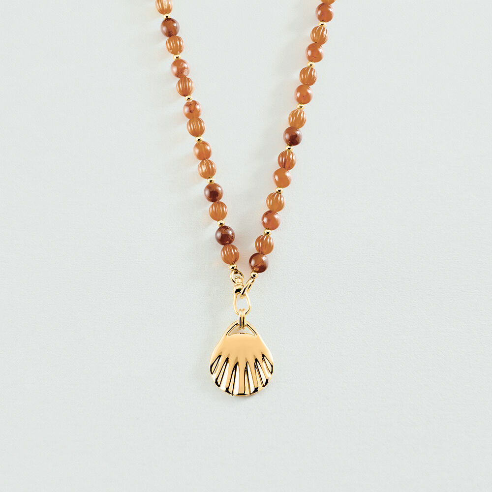 Mid-length necklace MADELEINE - Brown / Gold - Mid-length necklace  | Agatha