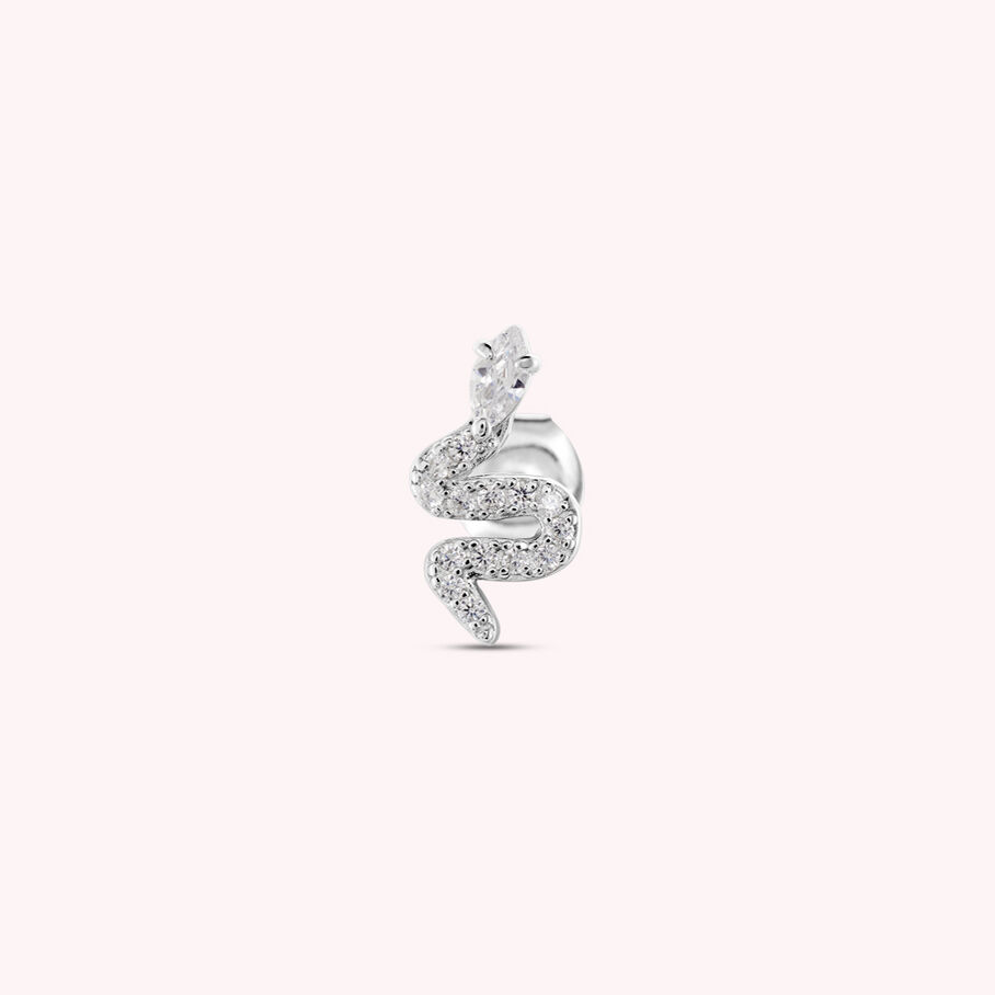 Piercing stud SNAKY - Crystal / Silver - All jewellery  | Agatha