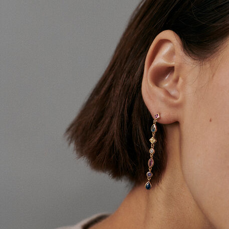Long earrings CASCADA - Multicolor / Gold - All earings  | Agatha