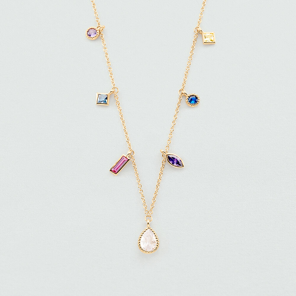 Choker necklace RAINBOW - Multicolor / Gold - Choker necklace  | Agatha