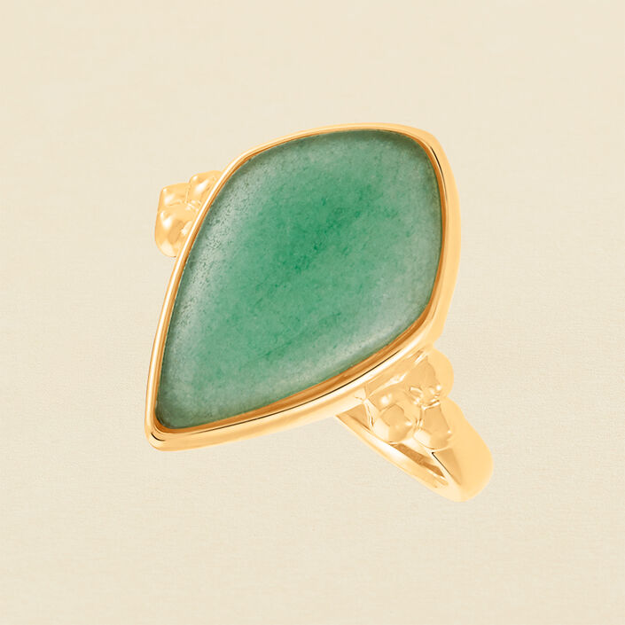 Thin ring MOON - Aventurine - All jewellery  | Agatha