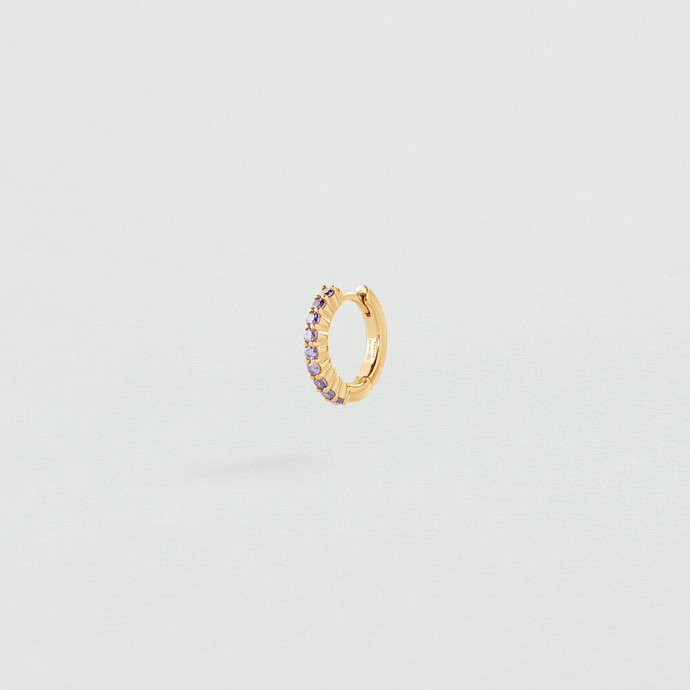 Single hoop earring MIX & MATCH - Purple / Gold - Earrings  | Agatha