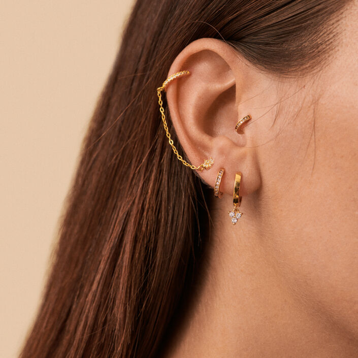 Hoop piercing CRIODIAM - Crystal / Gold - All jewellery  | Agatha