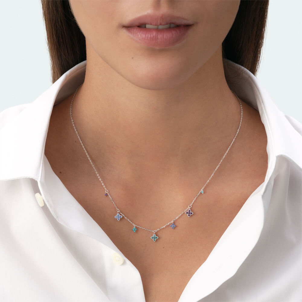 Choker necklace BELOVED - Multicolor / Silver - Genuine silver  | Agatha