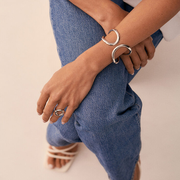 Cuff LINES - Silver - All bracelets  | Agatha