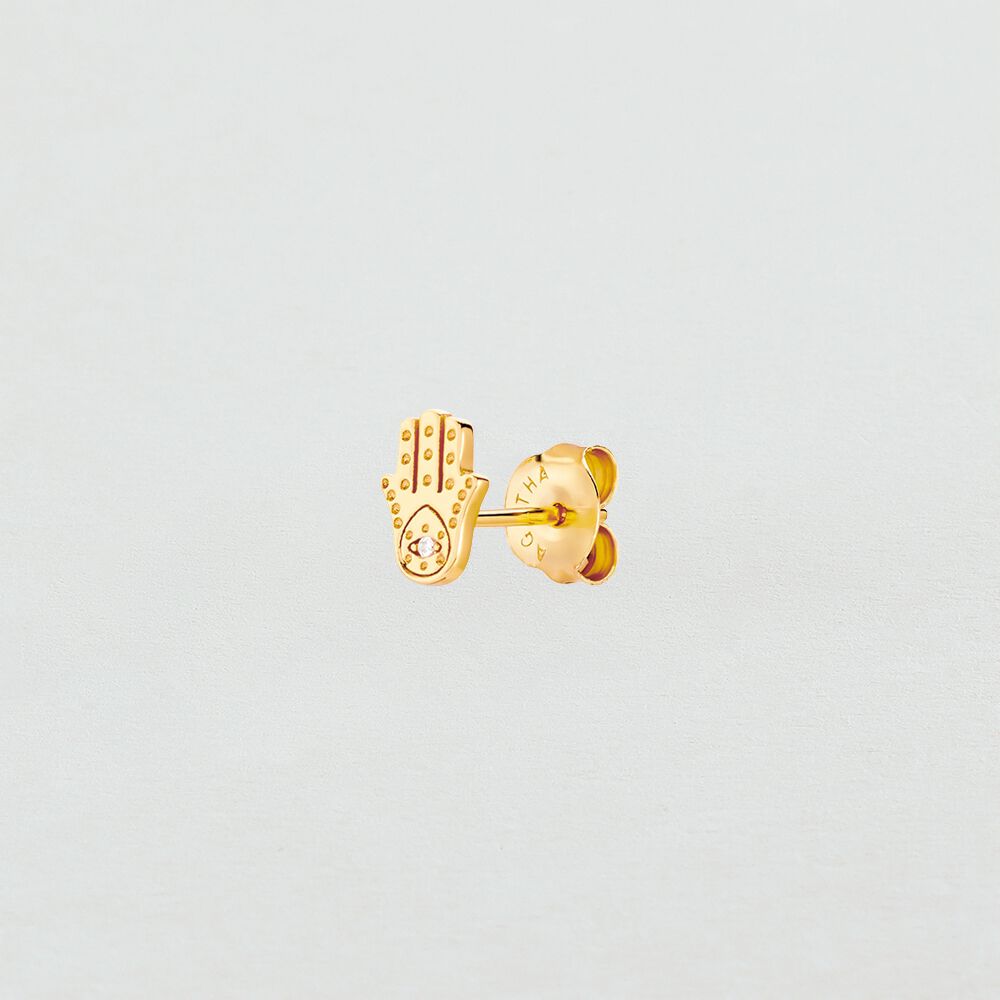 Piercing stud FATMA - Crystal / Golden - Outlet  | Agatha