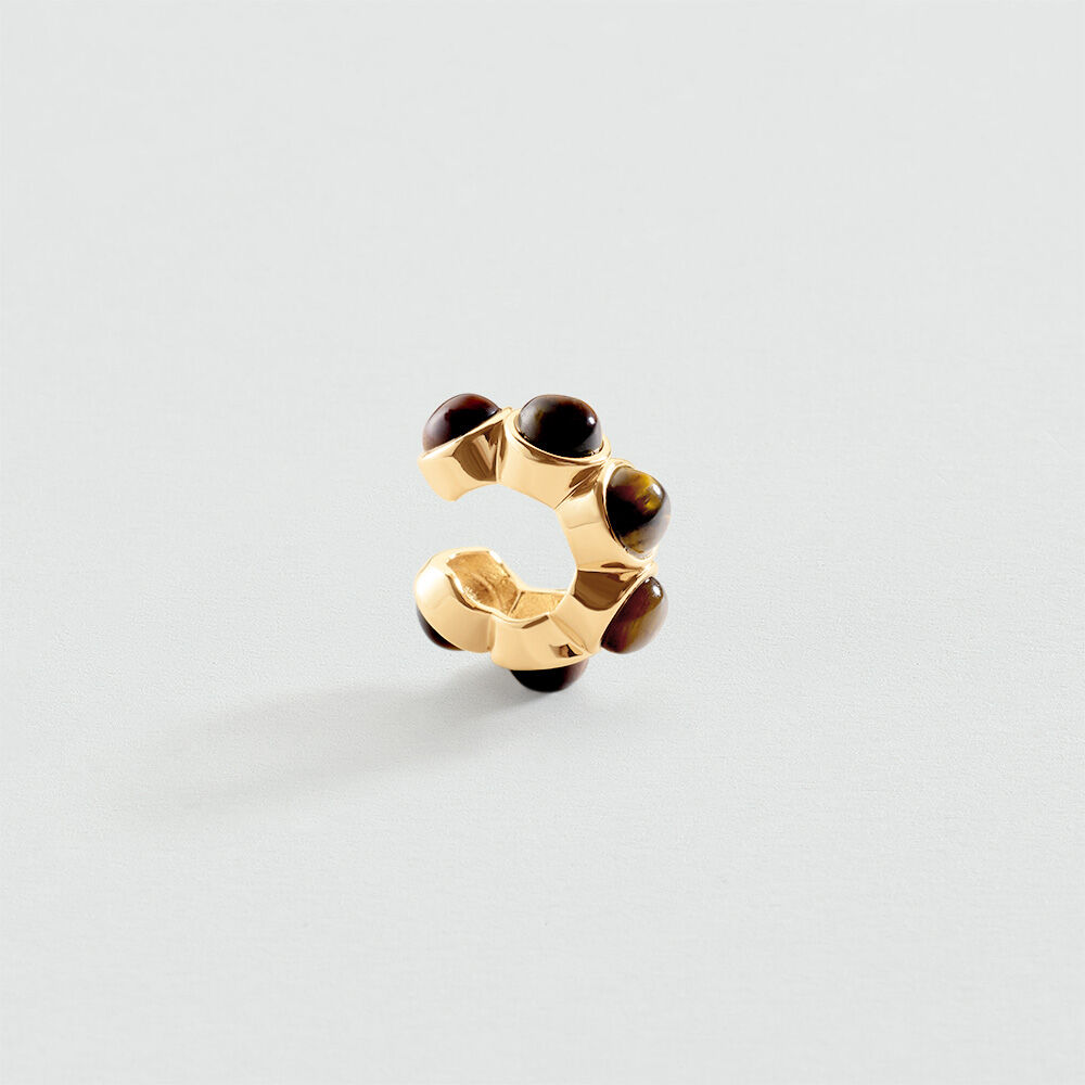 Ear cuff STONE BATIGNOLLES - Brown / Gold - Ear cuff  | Agatha