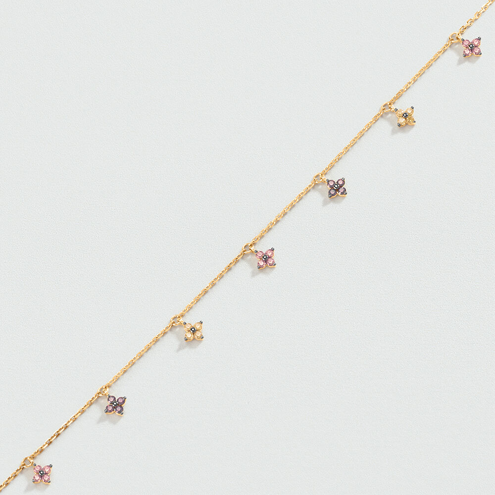 Link bracelet BELOVED - Pink / Gold - Genuine silver  | Agatha