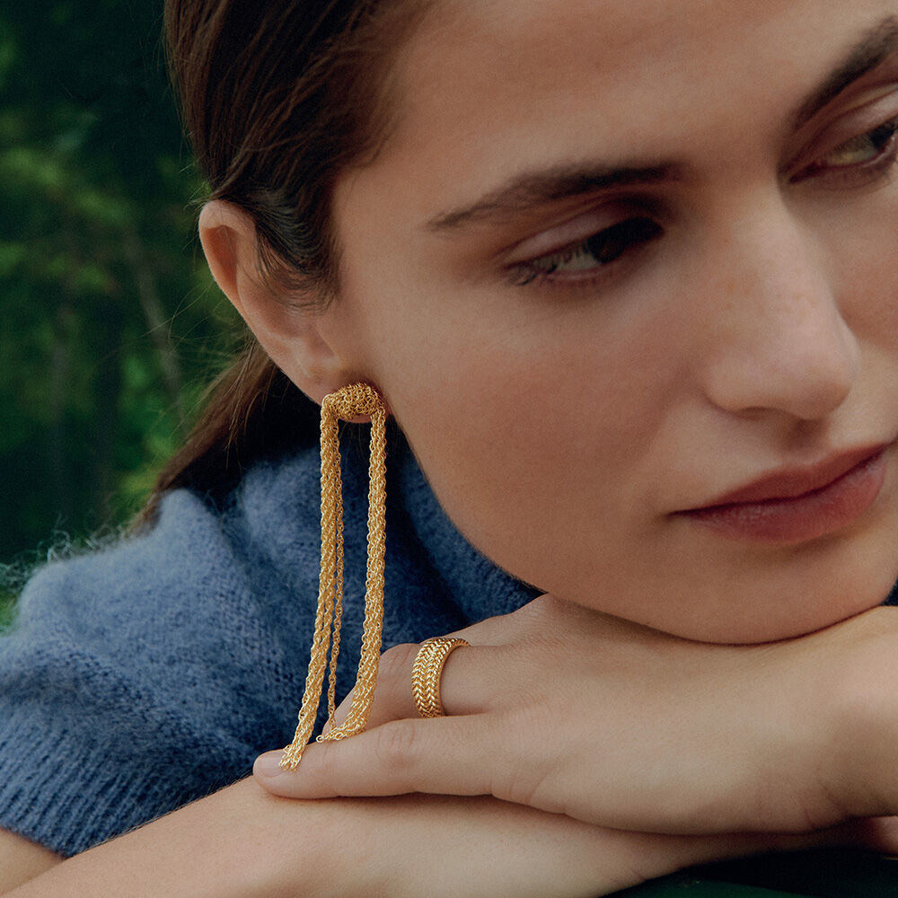 Long earrings SOLFERINO - Golden - Earrings  | Agatha