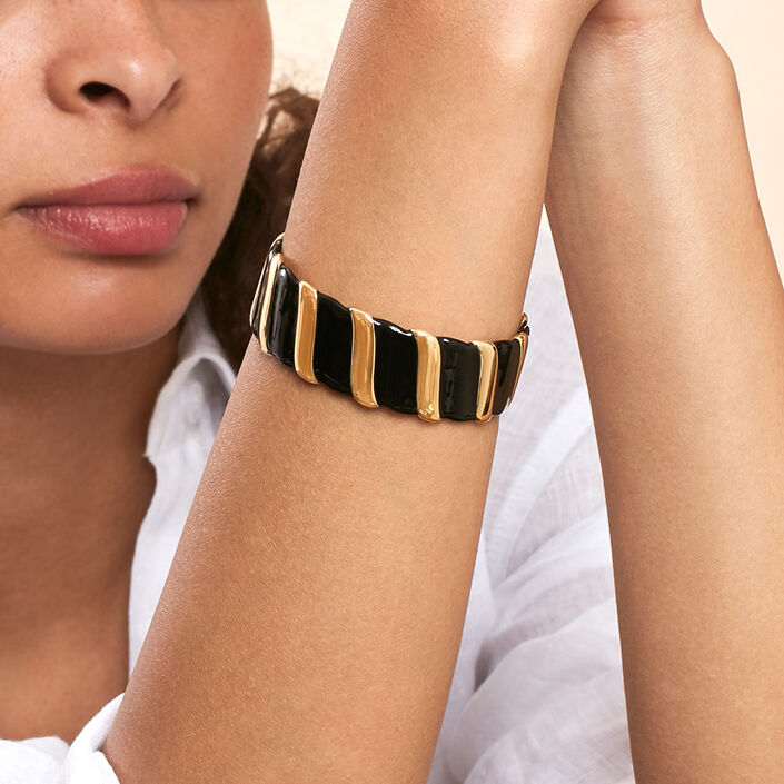 Cuff SESHA - Black / Gold - All bracelets  | Agatha