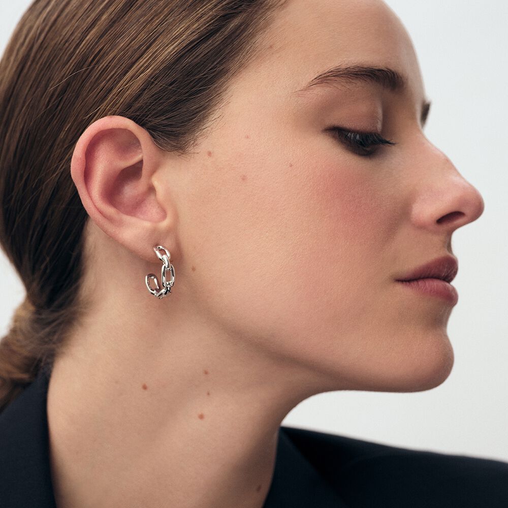 Hoops CHAIN - Silver - Earrings  | Agatha