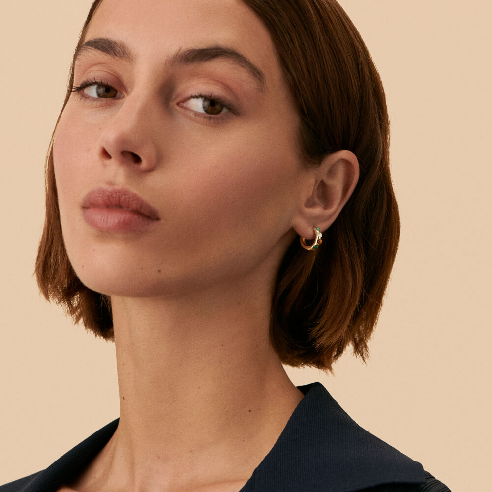 Hoop piercing LEIA - Multicolor / Gold - Hoop piercing  | Agatha