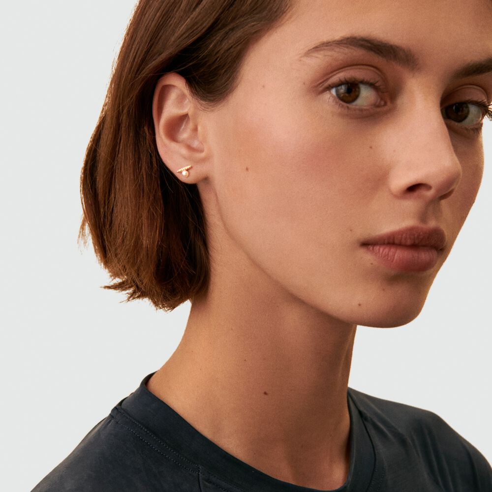 Piercing stud MIX & MATCH - Pearl / Gold - Genuine silver  | Agatha