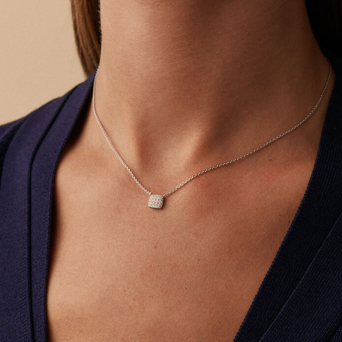 Choker necklace GLORIA - Crystal / Silver - All jewellery  | Agatha