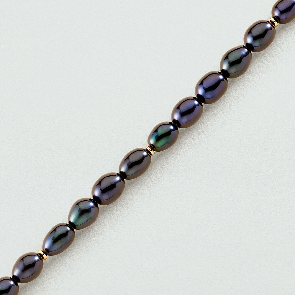 Link bracelet MARGAUX - Black / Gold - Bracelets  | Agatha