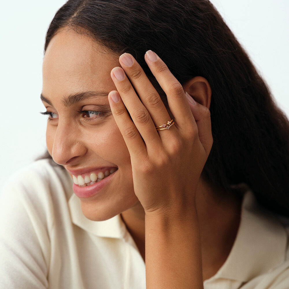 Thin ring BELOVED - Pink / Gold - Genuine silver  | Agatha