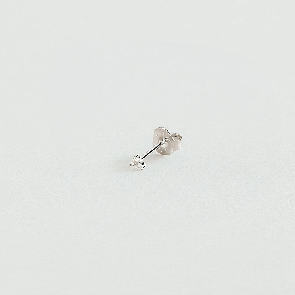 Single stud earring MIX & MATCH - Crystal / Silver - Earrings  | Agatha