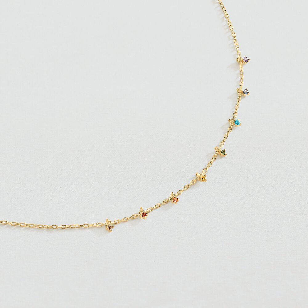 Choker necklace IRIS - Multicolor / Gold - Choker necklace  | Agatha