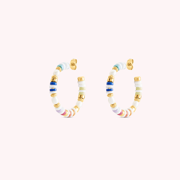 Hoops O'SOLEIL - Multicolor / Gold - All earings  | Agatha