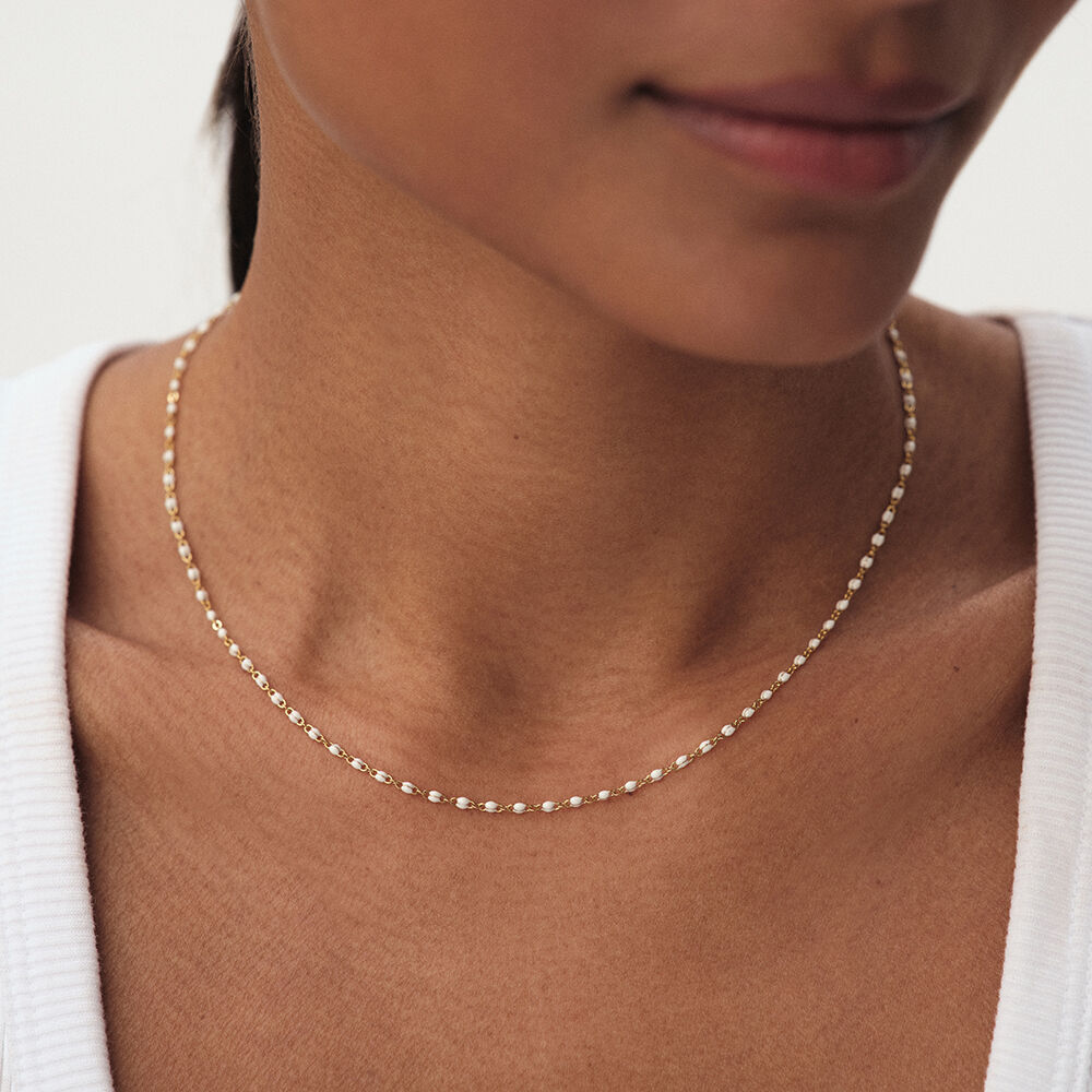 Choker necklace SMARTY - White / Gold - Choker necklace  | Agatha