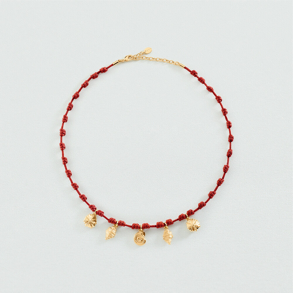 Mid-length necklace CALYPSO - Red / Gold - Mid-length necklace  | Agatha