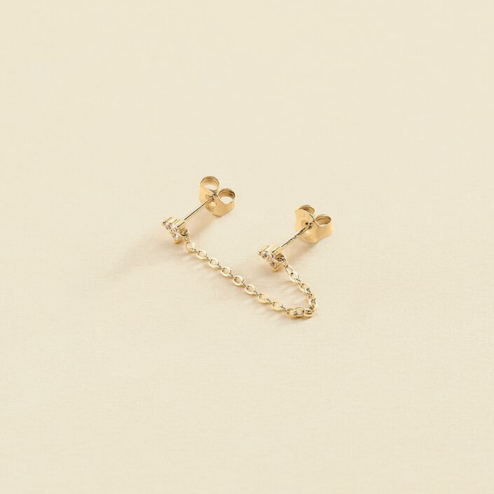Piercing stud BONISIMO - Crystal / Golden - All jewellery  | Agatha