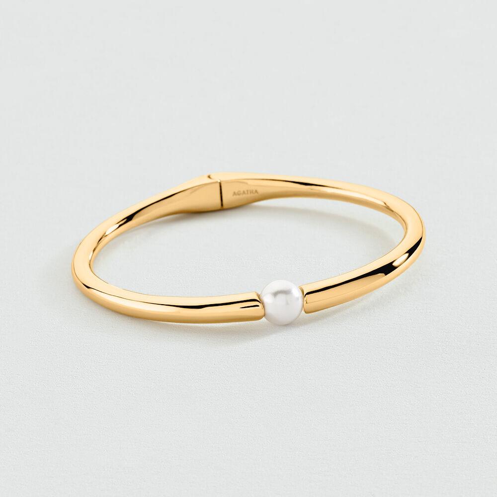 Bangle ARTICULATED BATIGNOLLES - Pearl / Gold - Bangle  | Agatha