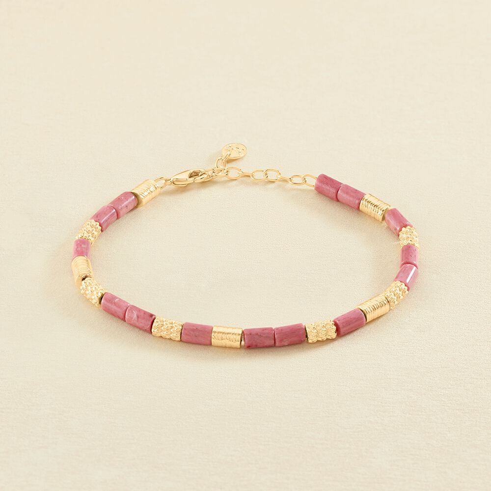 Link bracelet PETRA - Rhodochrosyte / gold - All jewellery  | Agatha
