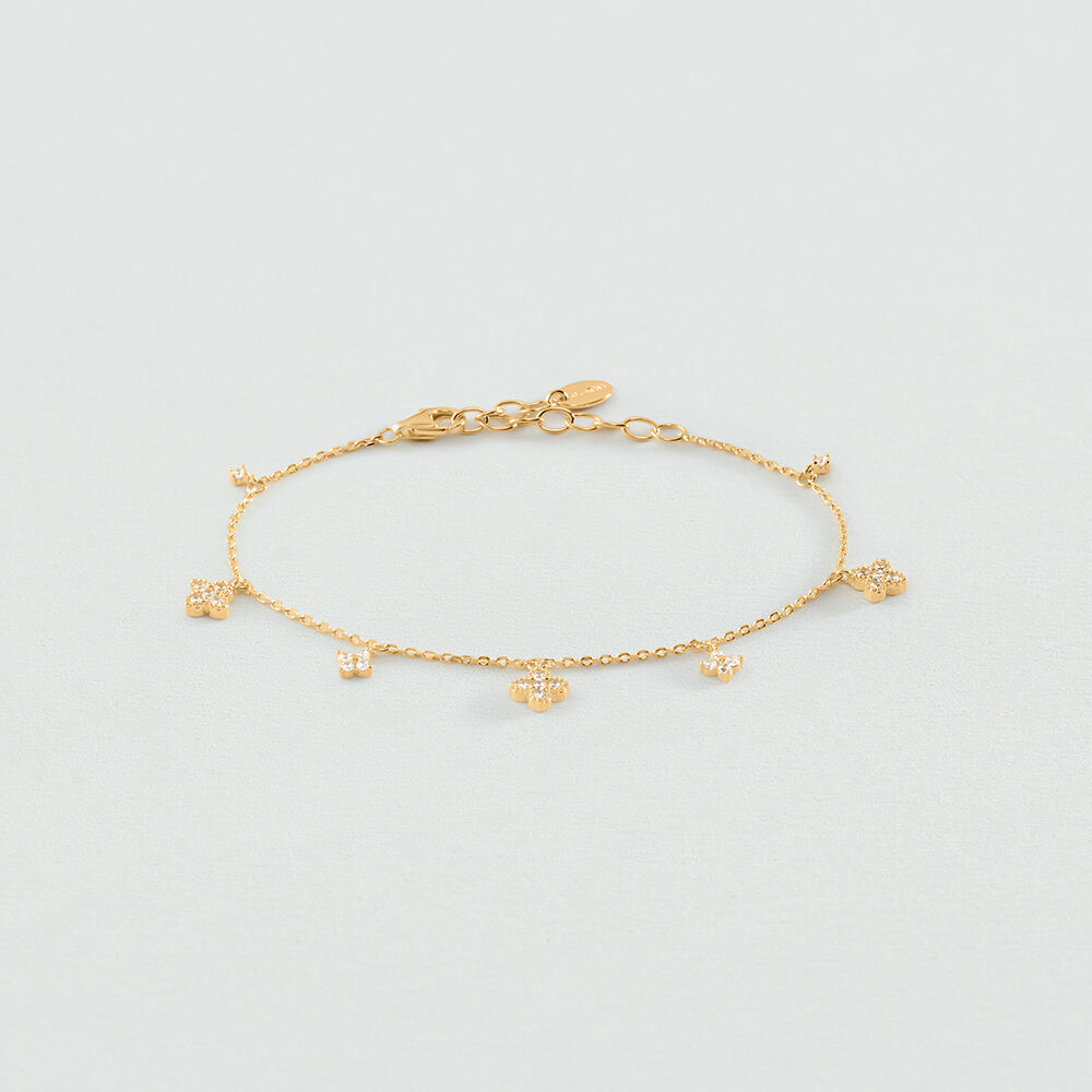 Link bracelet BELOVED - Crystal / Golden - Bracelets  | Agatha