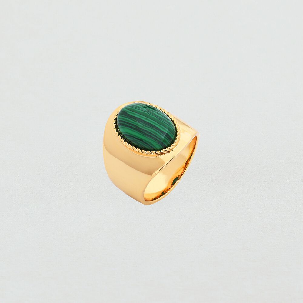 Large ring ALOHA - Malachite - Outlet  | Agatha