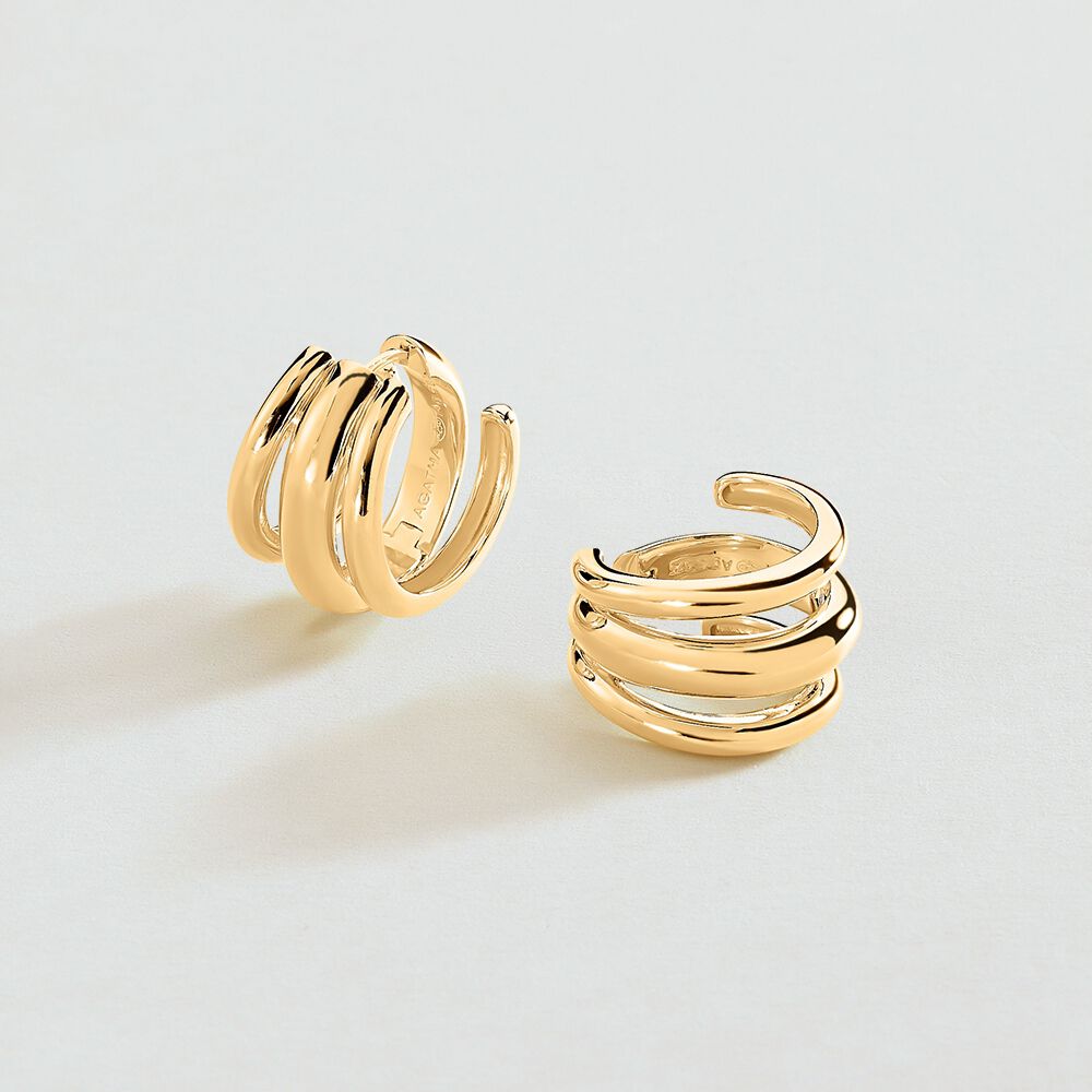 Hoops TRIJONC - Golden - Earrings  | Agatha