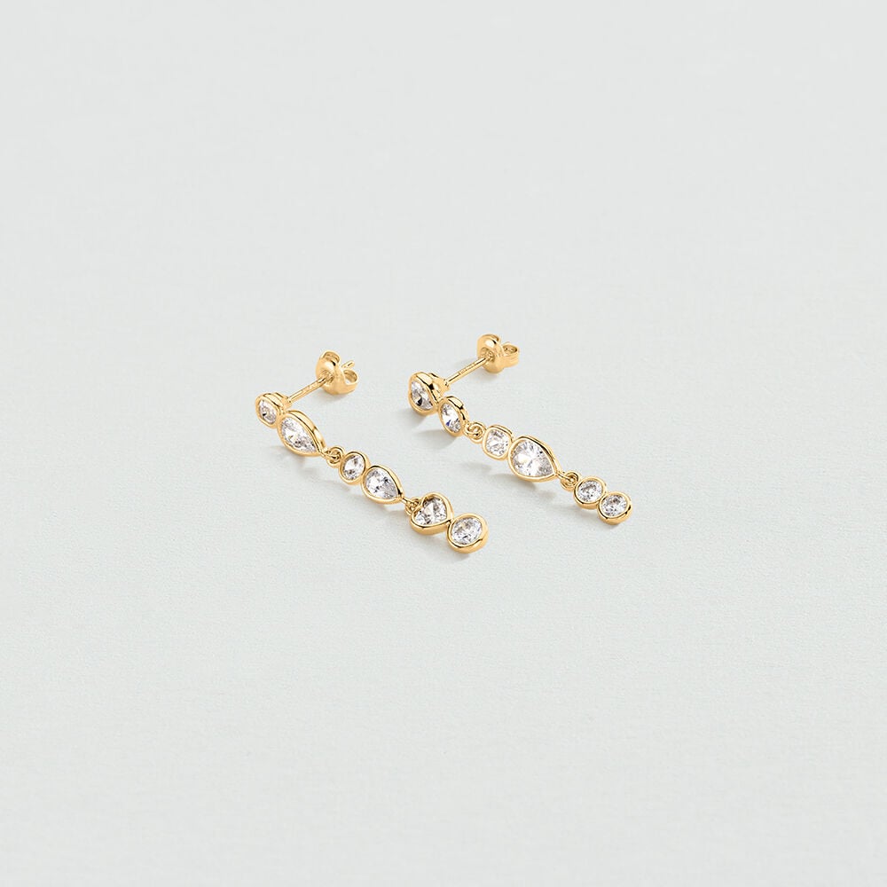 Long earrings CANDY - Crystal / Golden - Earrings  | Agatha