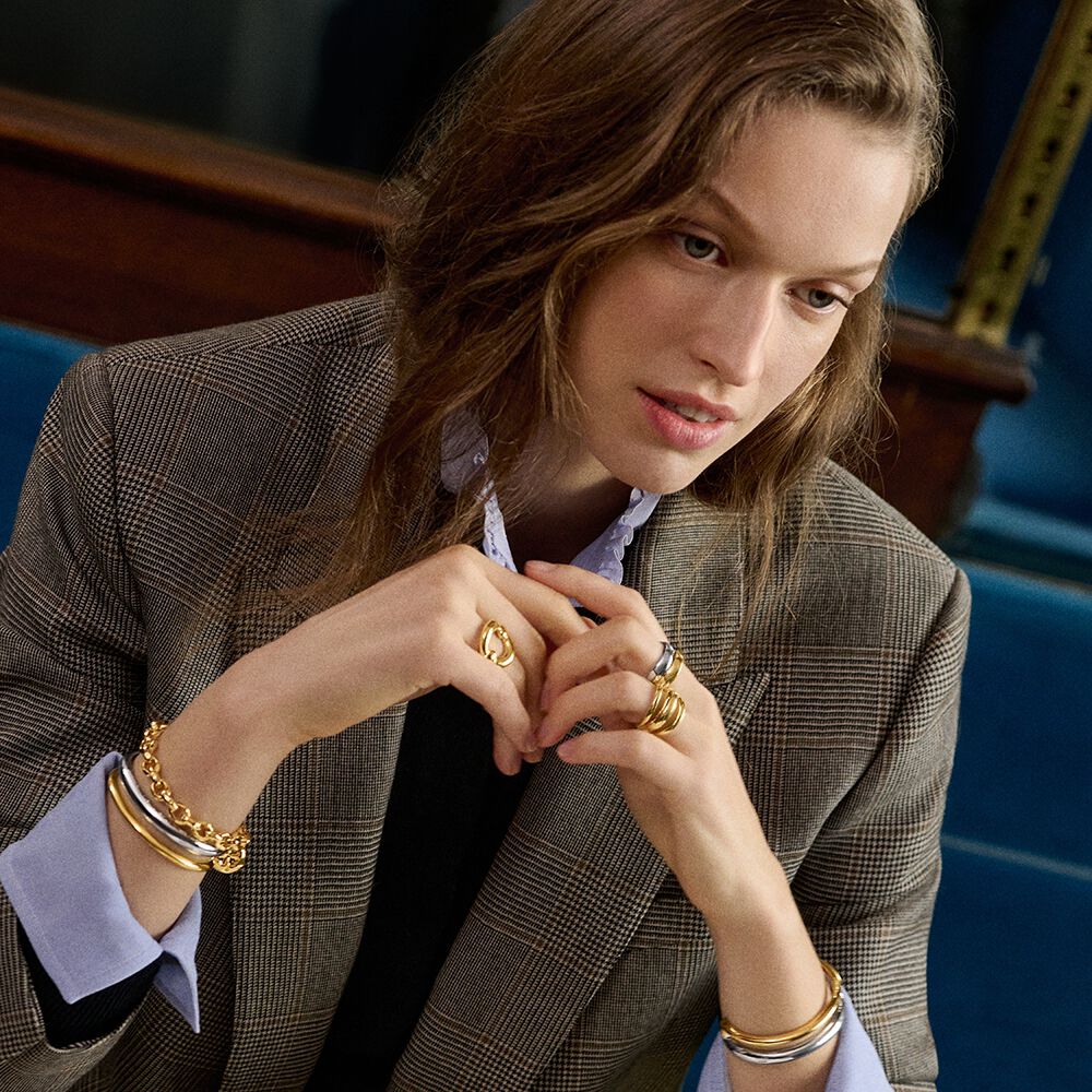 Large ring INES - Golden - Jewellery  | Agatha