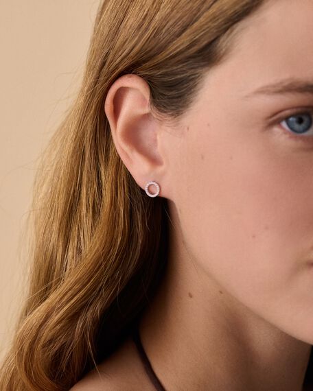 Stud earrings RONDOU - Crystal / Silver - All jewellery  | Agatha