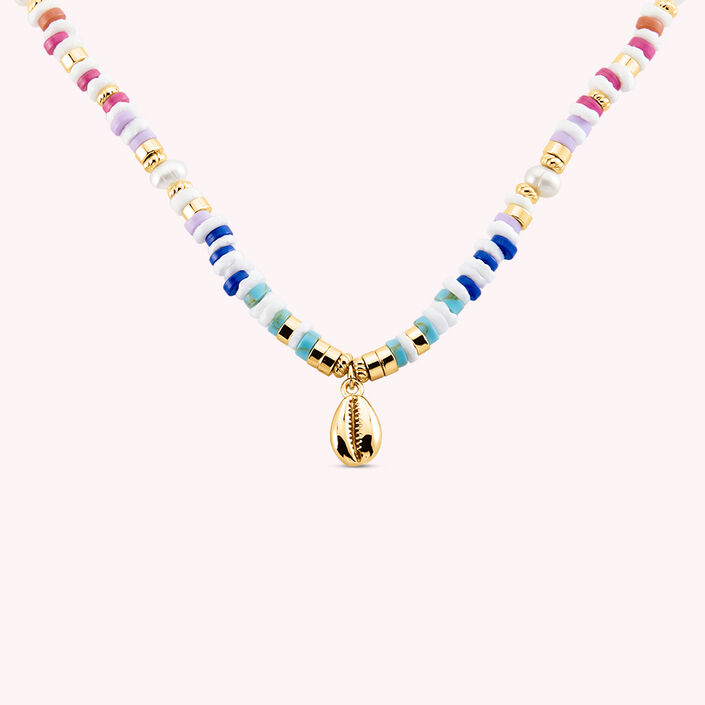 Mid-length necklace O'SOLEIL - Multicolor / Gold - All jewellery  | Agatha