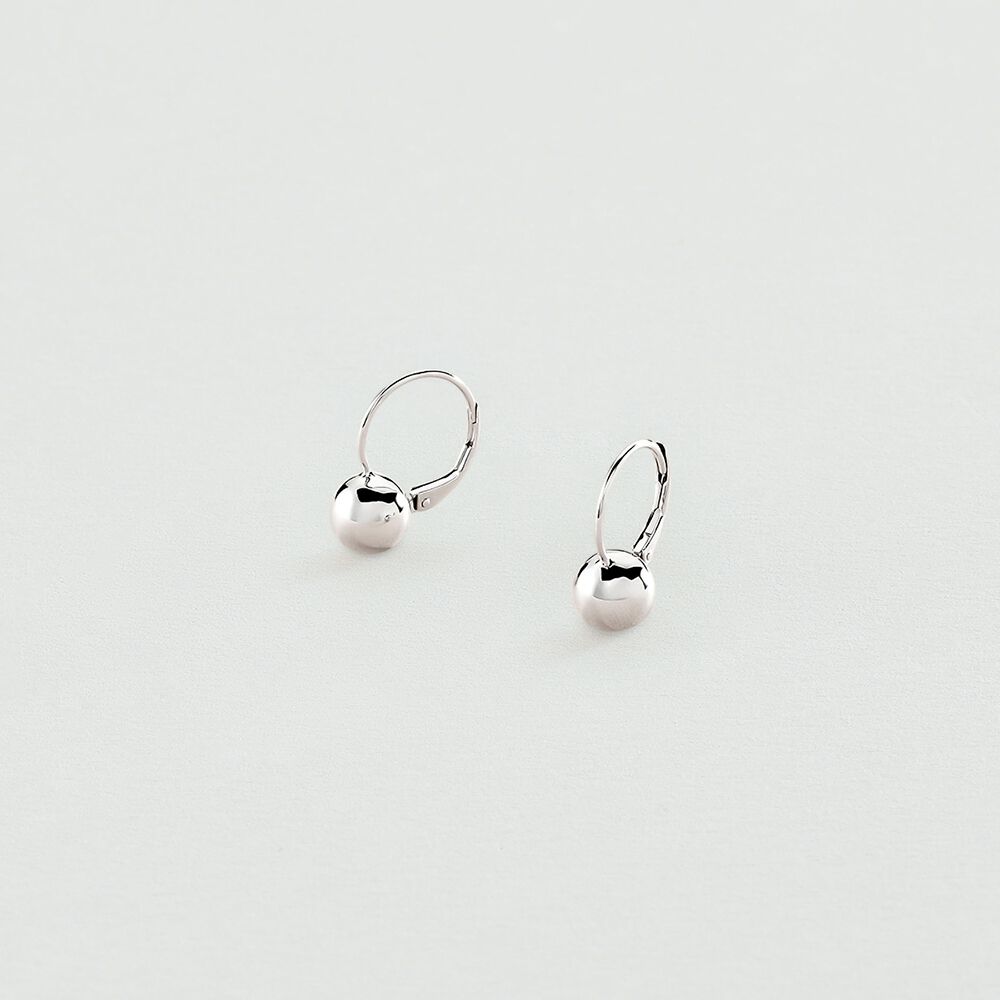 Long earrings BOUL - Silver - Ball earrings  | Agatha