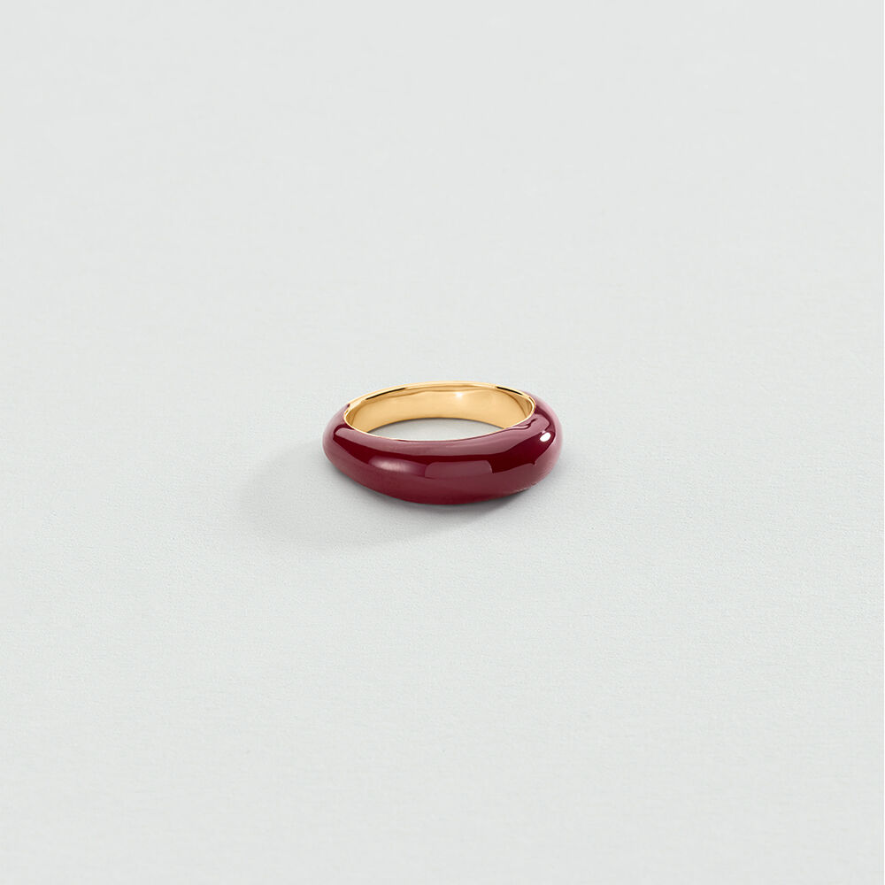 Thin ring LEO - Burgundy / Golden - Rings  | Agatha