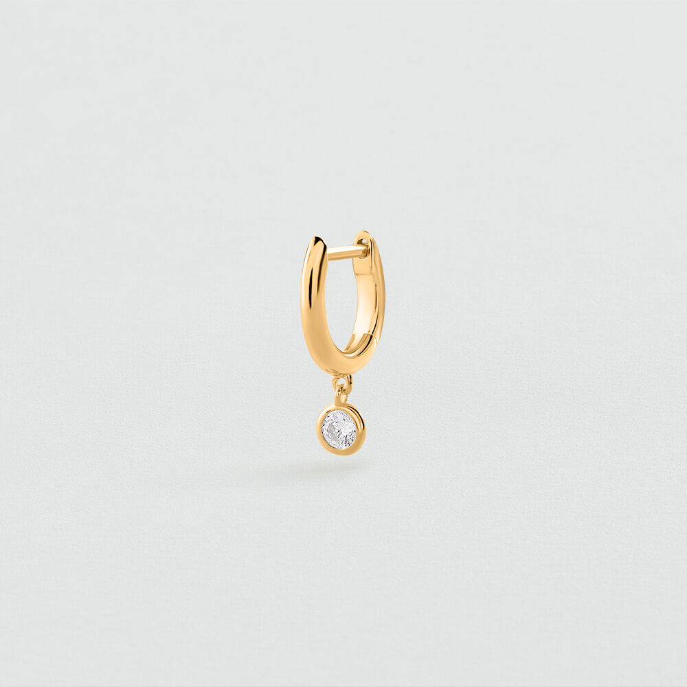 Single hoop earring MIX & MATCH - Crystal / Golden - Earrings  | Agatha