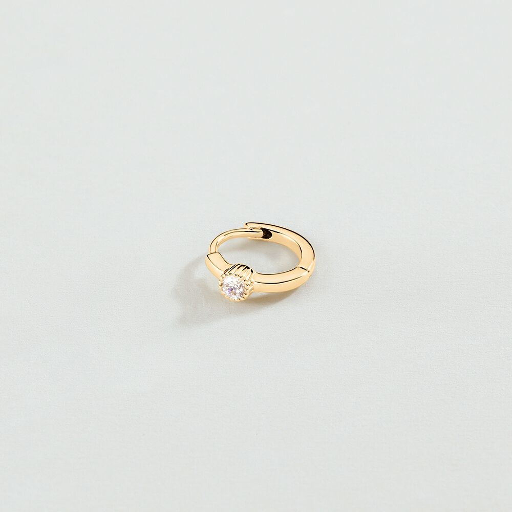 Hoop piercing CRIOBRIL - Crystal / Golden - Hoop piercing  | Agatha