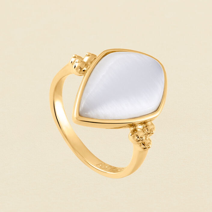 Thin ring CREPUSCULE - White / Gold - All jewellery  | Agatha