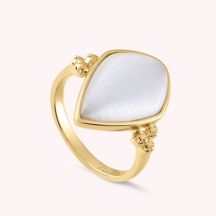 Thin ring CREPUSCULE - White / Gold - All jewellery  | Agatha