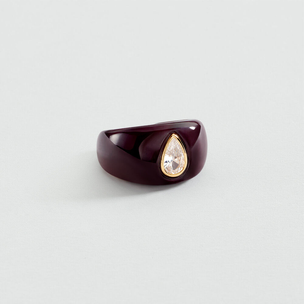 Large ring DROP VICTOIRE - Aubergine / Gold