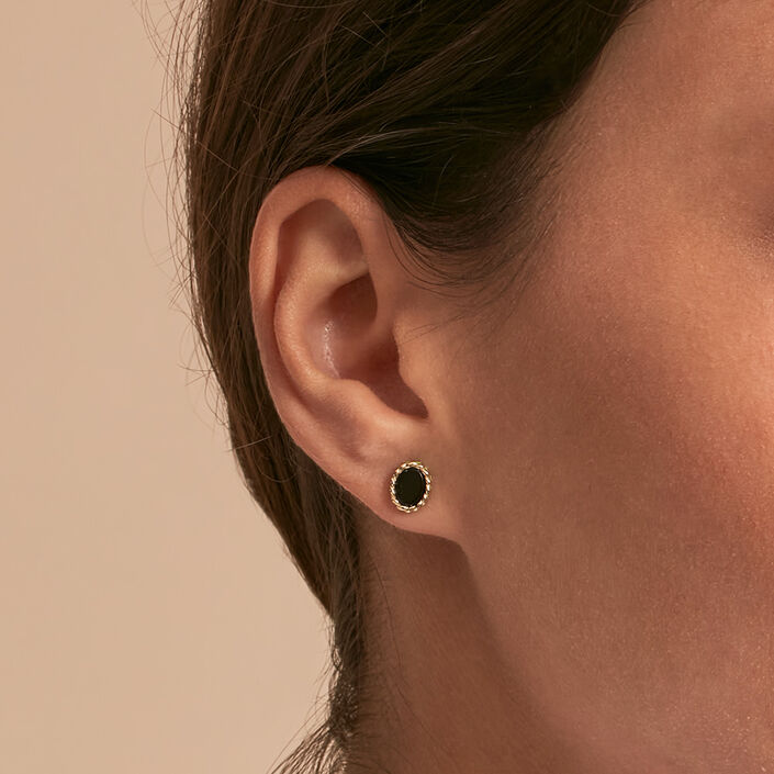 Stud earrings ATMA - Onyx/ green - All jewellery  | Agatha