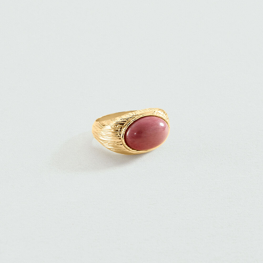 Large ring PETRA - Rhodonite / gold - Jewellery  | Agatha