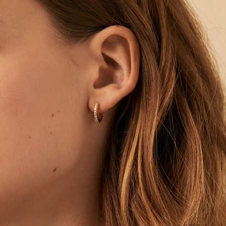 Hoops AUSTRAL - Crystal / Golden - All earings  | Agatha